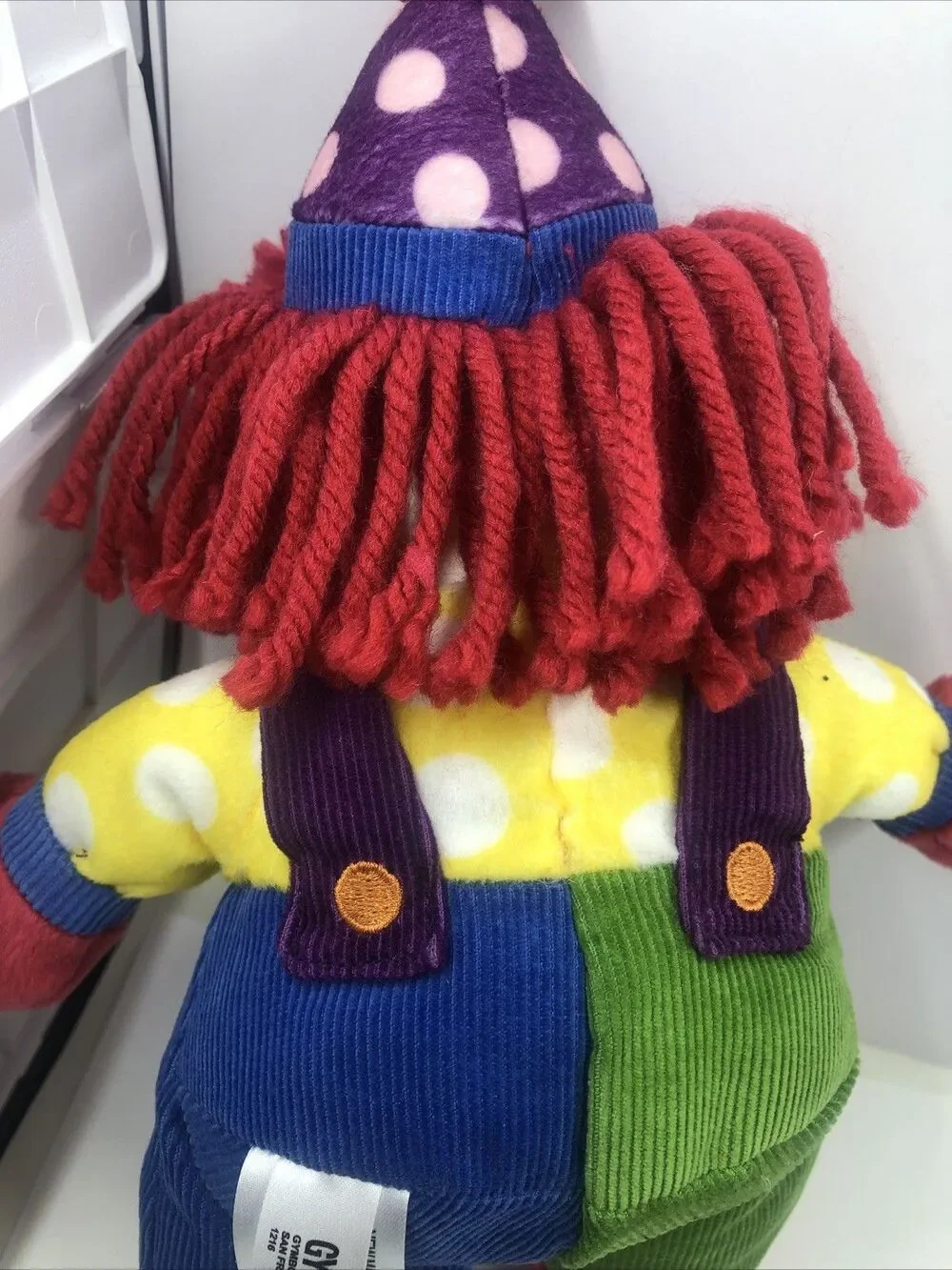 Gymboree Clown Plush 11” Inch Primary Colors Stuffed Animal Toy Gymbo 2006